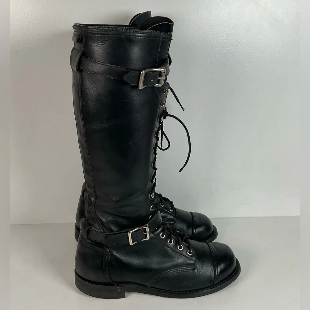 Vintage Harley Davidson Tall Lace Up Boots | USA Made | Men’s 8 | Women’s 9